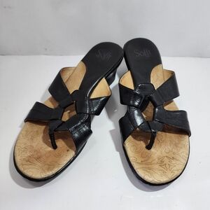 Sofft Black Leather Sandals